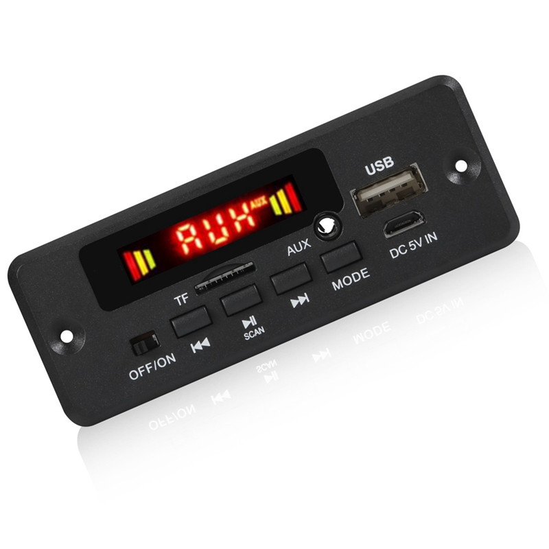 DC 12V MP3 dekóder tábla Bluetooth autós MP3 lejátszó USB felvevő modul FM AUX rádió hangszóróhoz