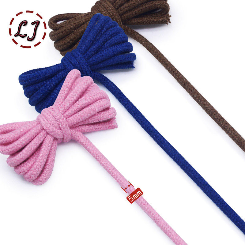10 jardi 5 mm visoke čvrstoće Ručno tkani konop s jezgrom Pamučne užadi za pribor za šivanje Zanatski projekti Uređenje doma DIY