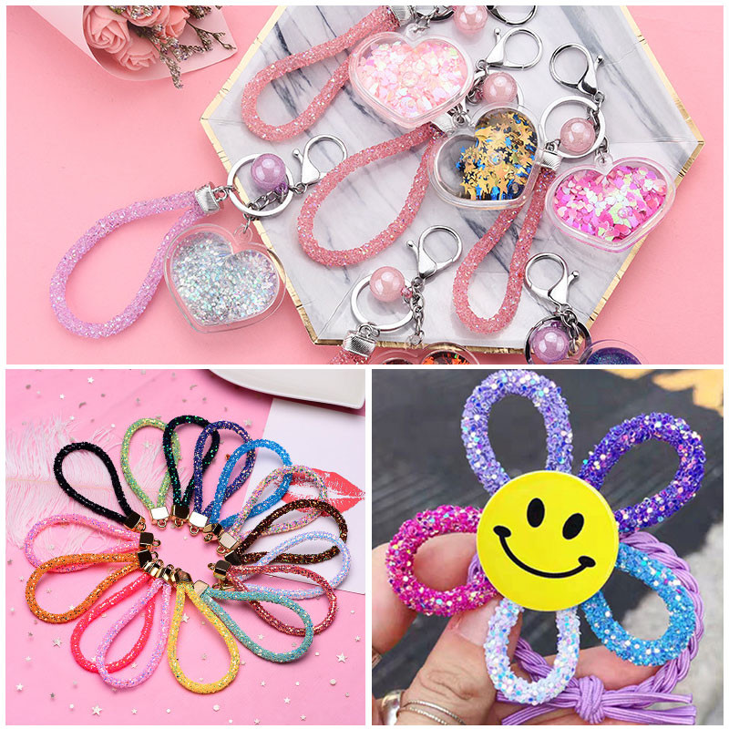 1 jard od 6 mm smole sa svjetlucavim kamenčićima Užad u različitim bojama Cijevni kabel Uže Ukrasi za vjenčane ukrase F0144