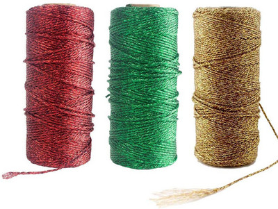 1 mm-es 100 méteres fém zsinór kötőfonal csomagoló poliészter szalagok arany ezüst makrám kötél zsineg DIY ajándékcsomagoló cérna