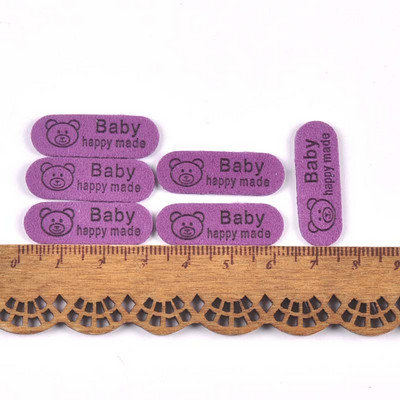 50 buc. Etichete din piele cu relief urs multicolor Etichete de artizanat pentru haine Accesorii de cusut Articole de îmbrăcăminte Etichete lucrate manual