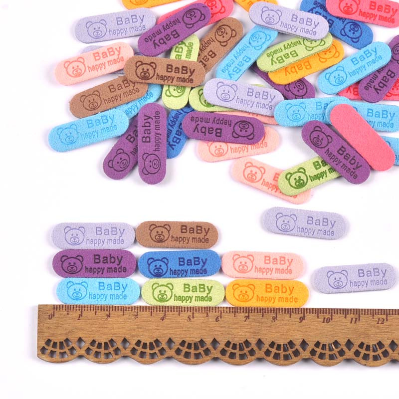 50 buc. Etichete din piele cu relief urs multicolor Etichete de artizanat pentru haine Accesorii de cusut Articole de îmbrăcăminte Etichete lucrate manual