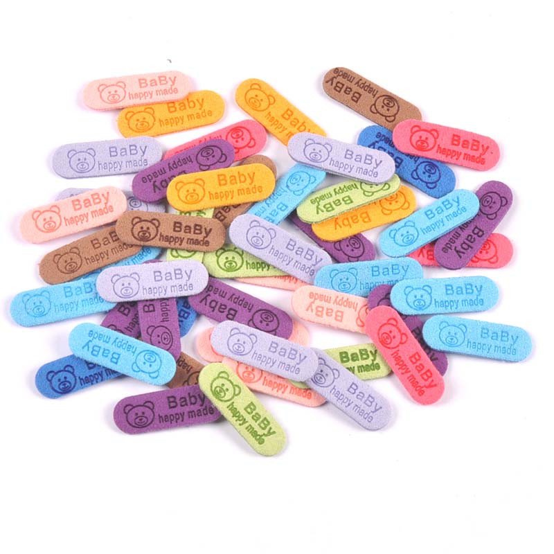 50 buc. Etichete din piele cu relief urs multicolor Etichete de artizanat pentru haine Accesorii de cusut Articole de îmbrăcăminte Etichete lucrate manual