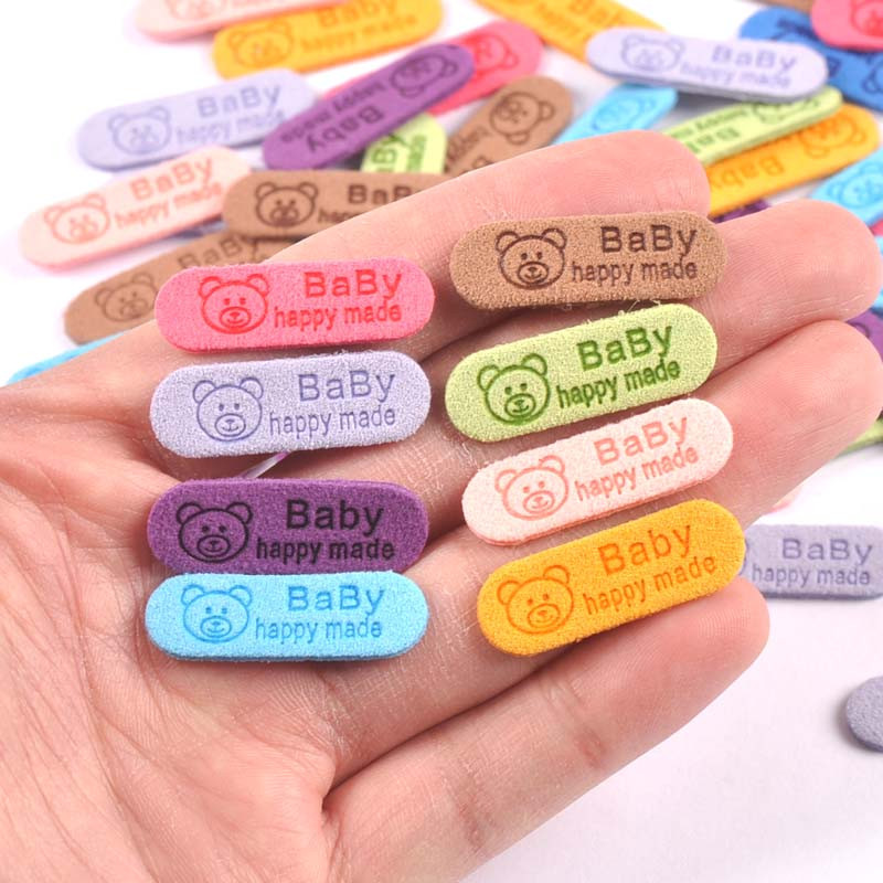 50 buc. Etichete din piele cu relief urs multicolor Etichete de artizanat pentru haine Accesorii de cusut Articole de îmbrăcăminte Etichete lucrate manual