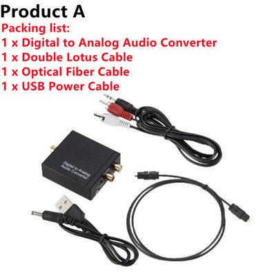 Digitális-analóg DAC digitális audio dekóder erősítő 3,5 mm-es jack koaxiális optikai szál digitális-analóg audio Rca L/R átalakító