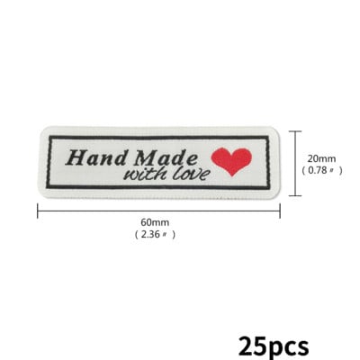 Călcat manual realizat cu dragoste Etichete pentru îmbrăcăminte Cusut Etichetă adezivă pentru haine Etichete termo-adezive lucrate manual pentru etichetă cadou