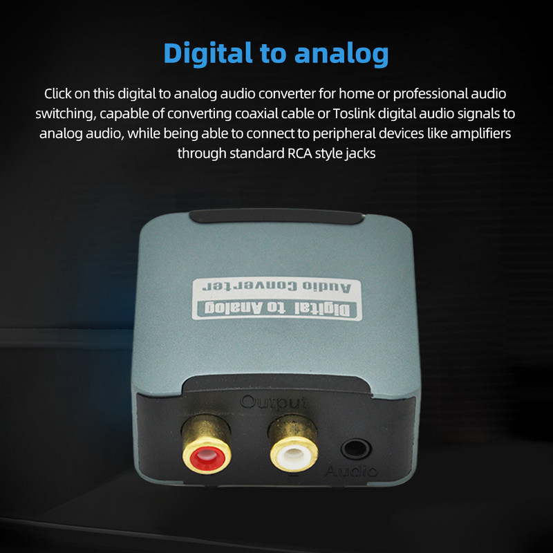 Digitális-analóg hangkonverter 3,5 mm-es TV-hanghoz alkalmas Digitális koaxiális száloptikai analóg kimenet átalakító otthonra