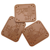 Fata Cu Pălărie Semn Piele Handmade Cu Pisica Pentru Mănuși Îmbrăcăminte Etichete Hand Made Etichetă Maro Handmade Pentru Eșarfă