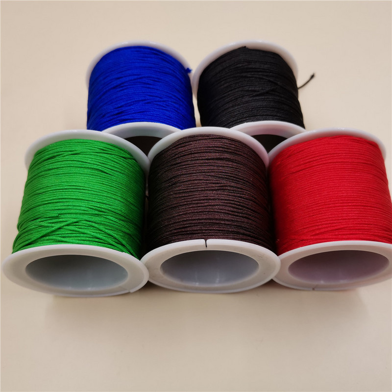0,8 MM Dk Zeleni najlonski konac Kineski čvor Makrame kabel Narukvica Pletena žica DIY rese Šamballa žica od perli 50 metara