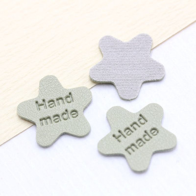 Ručne vyrobené štítky v tvare hviezdy na pletené čiapky, potlačené bavlnené tkané visačky na šitie 22112401