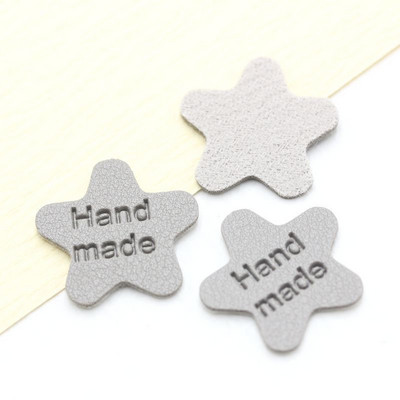 Ručne vyrobené štítky v tvare hviezdy na pletené čiapky, potlačené bavlnené tkané visačky na šitie 22112401