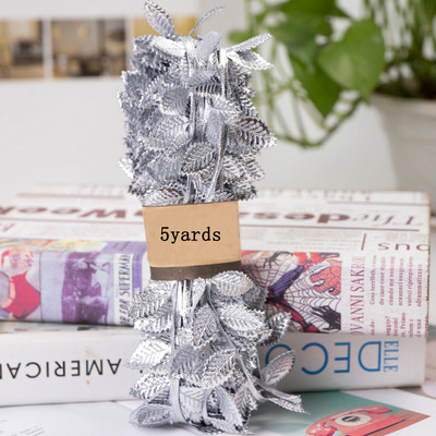 Arany/ezüst 5 Yards zsineg kötél levél Ployester zsinórok otthoni esküvői parti dekorációhoz barkácsruházat