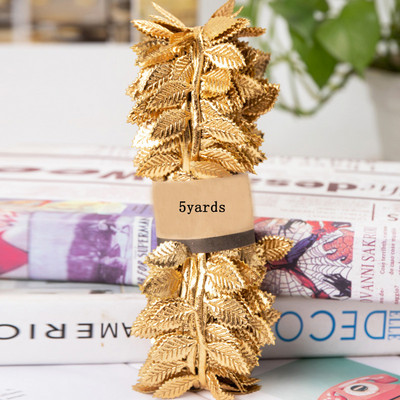 Arany/ezüst 5 Yards zsineg kötél levél Ployester zsinórok otthoni esküvői parti dekorációhoz barkácsruházat