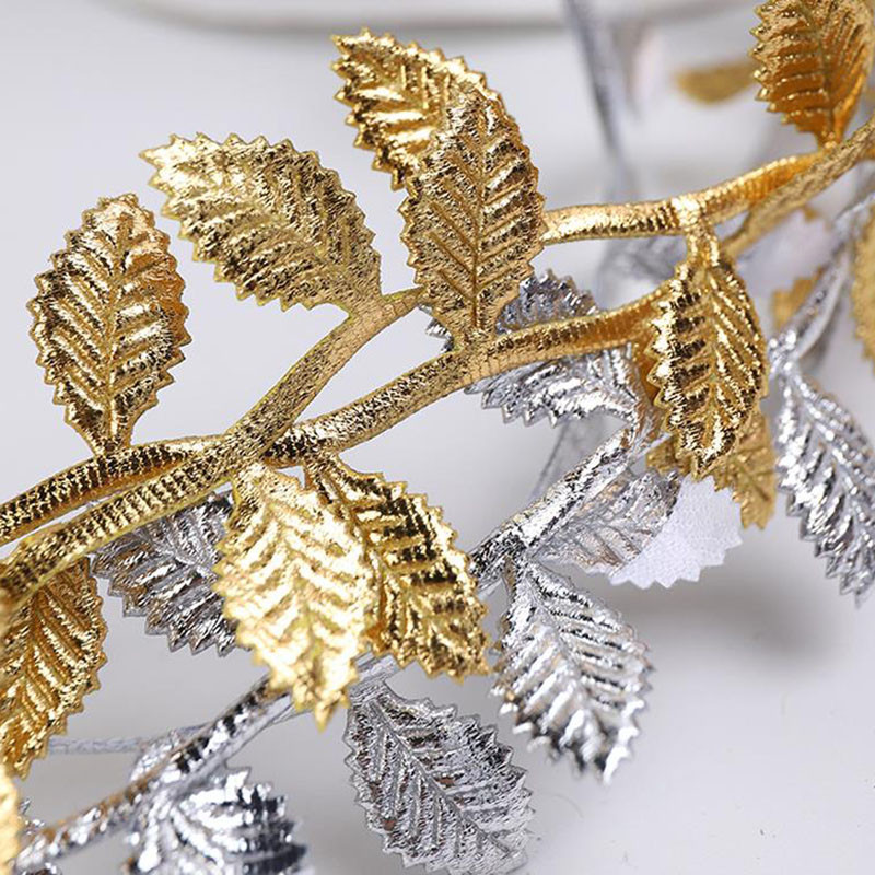 Arany/ezüst 5 Yards zsineg kötél levél Ployester zsinórok otthoni esküvői parti dekorációhoz barkácsruházat