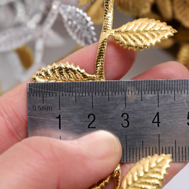 Arany/ezüst 5 Yards zsineg kötél levél Ployester zsinórok otthoni esküvői parti dekorációhoz barkácsruházat