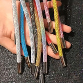 Luksuzna vezica od kamenčića, svijetle kristalne žice, vezice za cipele, majica s kapuljačom, hlače, trenirka, uže, sjajna okrugla uzica, zamjenske uzice