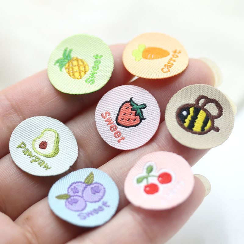 Ručno izrađena etiketa Crno-bijela oznaka za odjeću Okrugle oznake za odjeću DIY pribor za šivanje 22092202