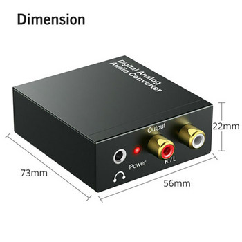 Μετατροπέας ψηφιακού σε αναλογικό ήχου Οπτικός προσαρμογέας Toslink ομοαξονικός σε RCA με υποδοχή ακουστικών 3,5 mm Ψηφιακό οπτικό ομοαξονικό ήχου