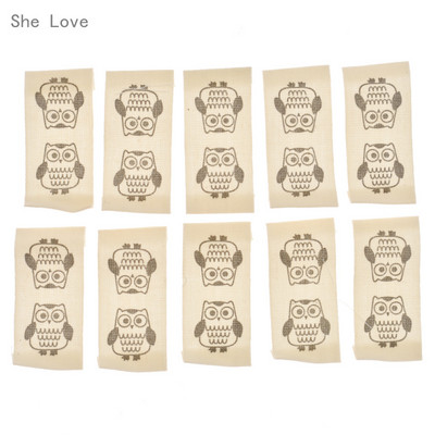 Chzimade 100 ks umývateľných látkových tkaných štítkov na odevy, ručne vyrábaných visačiek na džínsy, tašky, topánky, šijacie príslušenstvo