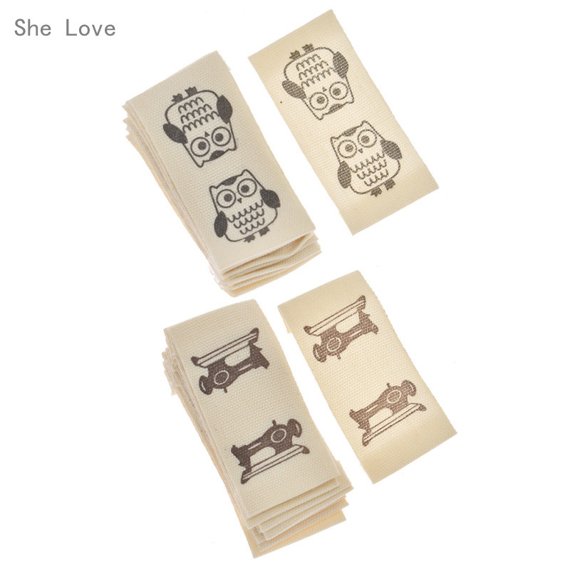 Chzimade 100 ks umývateľných látkových tkaných štítkov na odevy, ručne vyrábaných visačiek na džínsy, tašky, topánky, šijacie príslušenstvo