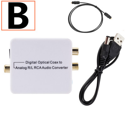 BGGQGG 3,5 mm utičnica DAC digitalno-analogni audio konverter dekoder optička vlakna koaksijalni stereo audio adapter za RCA pojačala