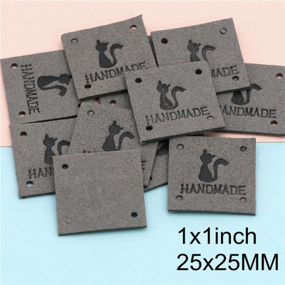 20τμχ Kawaii Cat Δερμάτινες Ετικέτες για Καπέλα Τσάντα Χειροποίητες Ετικέτες για Ρούχα Χειροποίητη Ετικέτα για Ρούχα Αξεσουάρ πλεξίματος 25x25mm