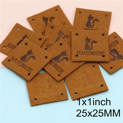 20τμχ Kawaii Cat Δερμάτινες Ετικέτες για Καπέλα Τσάντα Χειροποίητες Ετικέτες για Ρούχα Χειροποίητη Ετικέτα για Ρούχα Αξεσουάρ πλεξίματος 25x25mm