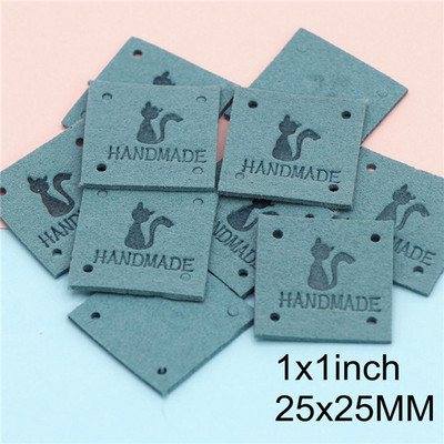20τμχ Kawaii Cat Δερμάτινες Ετικέτες για Καπέλα Τσάντα Χειροποίητες Ετικέτες για Ρούχα Χειροποίητη Ετικέτα για Ρούχα Αξεσουάρ πλεξίματος 25x25mm