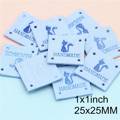 20τμχ Kawaii Cat Δερμάτινες Ετικέτες για Καπέλα Τσάντα Χειροποίητες Ετικέτες για Ρούχα Χειροποίητη Ετικέτα για Ρούχα Αξεσουάρ πλεξίματος 25x25mm