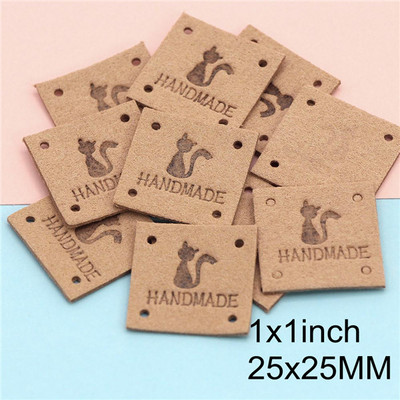 20τμχ Kawaii Cat Δερμάτινες Ετικέτες για Καπέλα Τσάντα Χειροποίητες Ετικέτες για Ρούχα Χειροποίητη Ετικέτα για Ρούχα Αξεσουάρ πλεξίματος 25x25mm