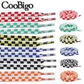 2 perechi de dantelă de pantofi din poliester șireturi de pantofi cu șnur imprimare în carouri bricolaj pânză pantofi de alergare pantofi sport cordon accesorii de artizanat