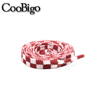 2 perechi de dantelă de pantofi din poliester șireturi de pantofi cu șnur imprimare în carouri bricolaj pânză pantofi de alergare pantofi sport cordon accesorii de artizanat