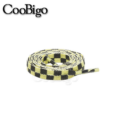 2 perechi de dantelă de pantofi din poliester șireturi de pantofi cu șnur imprimare în carouri bricolaj pânză pantofi de alergare pantofi sport cordon accesorii de artizanat