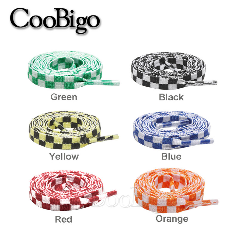 2 perechi de dantelă de pantofi din poliester șireturi de pantofi cu șnur imprimare în carouri bricolaj pânză pantofi de alergare pantofi sport cordon accesorii de artizanat