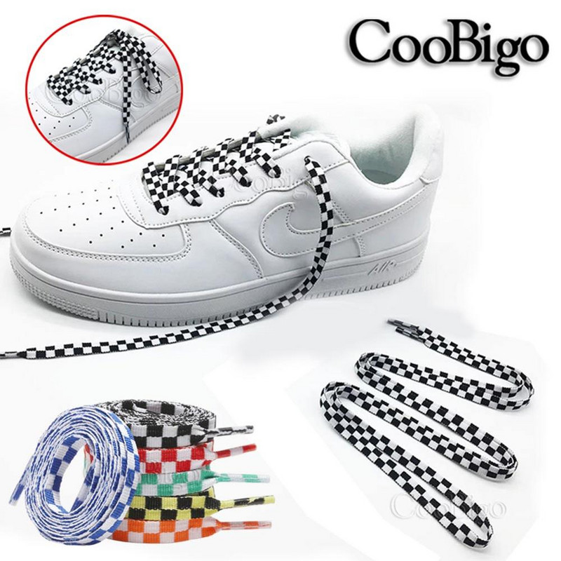 2 perechi de dantelă de pantofi din poliester șireturi de pantofi cu șnur imprimare în carouri bricolaj pânză pantofi de alergare pantofi sport cordon accesorii de artizanat