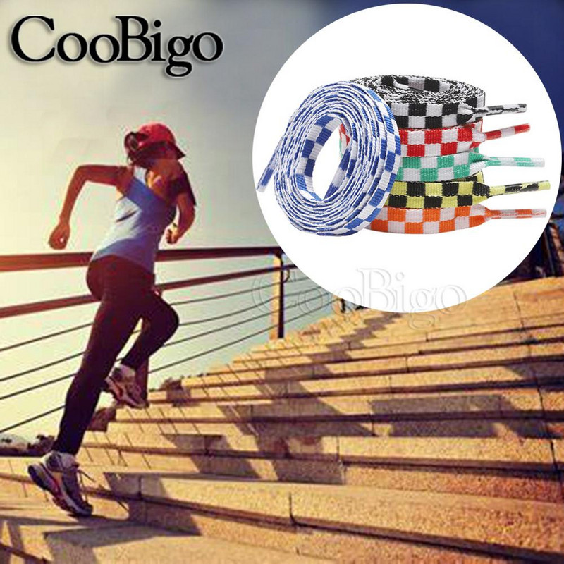 2 perechi de dantelă de pantofi din poliester șireturi de pantofi cu șnur imprimare în carouri bricolaj pânză pantofi de alergare pantofi sport cordon accesorii de artizanat