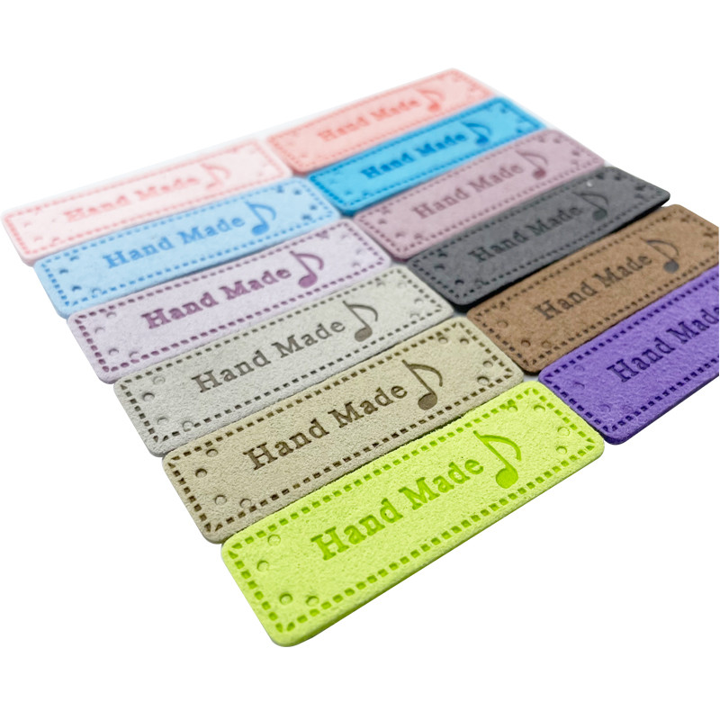 4 lehetőség Zene logó Kézzel készített bőr címkék ruházathoz Márka varrás címke zenéhez Ajándék név Kézzel készített bőr címke