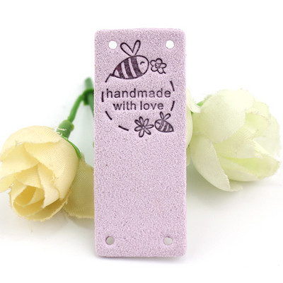 20 kom 2*5 cm ručno rađene naljepnice za odjeću izrađenu s ljubavlju pčelinje cvijeće kožne reljefne oznake pletenje šivaći pribor