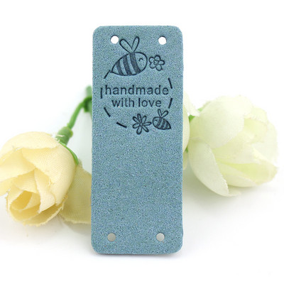 20 kom 2*5 cm ručno rađene naljepnice za odjeću izrađenu s ljubavlju pčelinje cvijeće kožne reljefne oznake pletenje šivaći pribor