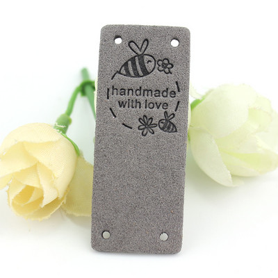 20 kom 2*5 cm ručno rađene naljepnice za odjeću izrađenu s ljubavlju pčelinje cvijeće kožne reljefne oznake pletenje šivaći pribor