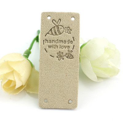 20 kom 2*5 cm ručno rađene naljepnice za odjeću izrađenu s ljubavlju pčelinje cvijeće kožne reljefne oznake pletenje šivaći pribor