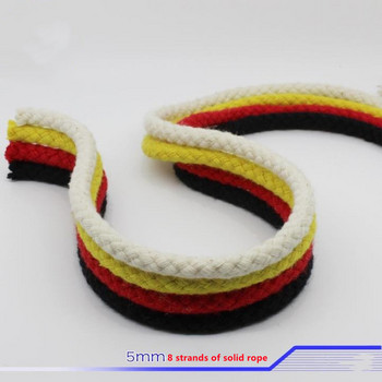 5MMx10m Цветно 8-нишково плътно памучно въже Фитилно въже Въже с капачка на талията Въже Свързано въже Ръчно изработено Направи си сам Помощни вещества 10 метра