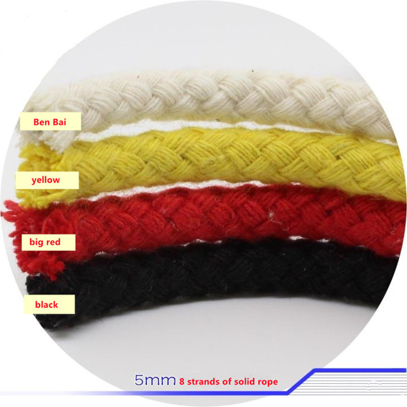 5 mm x 10 m Culoare 8 fire din bumbac solid frânghie fitil frânghie capac de talie frânghie frânghie pachete manual excipienți 10 metri