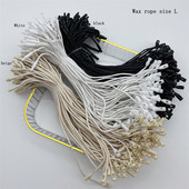 Crno/bijelo/bež oznaka odjeće Voštano uže Oznaka odjeće Uže Konopac Snap Lock Pin Loop Spojnice DIY naljepnice odjeće Dodaci