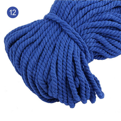 5 mm šareno pamučno uže DIY 10 metara/rola upletena okrugla pamučna užad pamučno uže Odjeća na izvlačenje uže upleteno uže