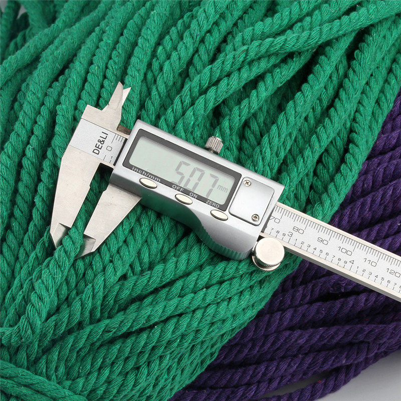 5 mm šareno pamučno uže DIY 10 metara/rola upletena okrugla pamučna užad pamučno uže Odjeća na izvlačenje uže upleteno uže