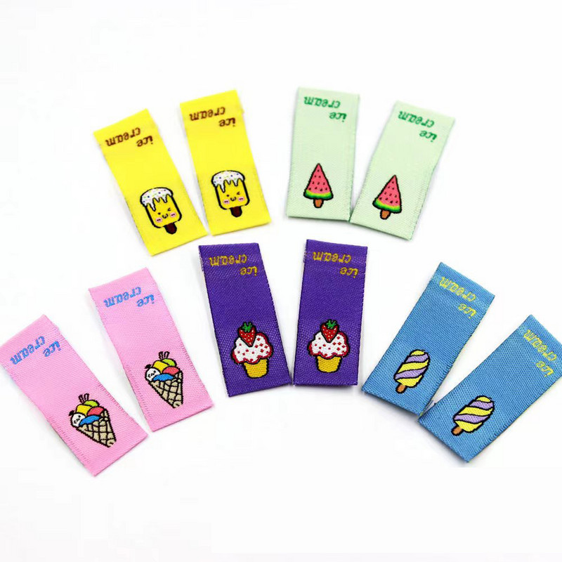 50 100 buc Etichetă cu etichetă de desene animate guler pentru haine, marca comercială pentru copii, ghiozdan, pantofi, marca de țesut, etichetă cusut pentru îmbrăcăminte pentru acul de păr