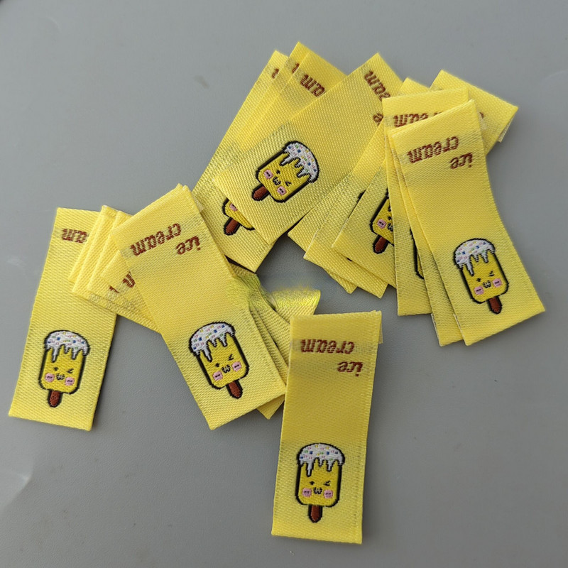 50 100 buc Etichetă cu etichetă de desene animate guler pentru haine, marca comercială pentru copii, ghiozdan, pantofi, marca de țesut, etichetă cusut pentru îmbrăcăminte pentru acul de păr