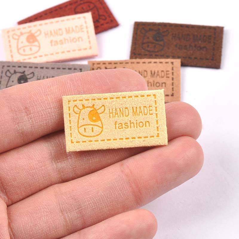 20 kom Mliječne krave s uzorkom naljepnica za odjeću s reljefnim oznakama DIY naljepnica za zastavu za dodatke za šivanje odjeće 18x33 mm cp3083