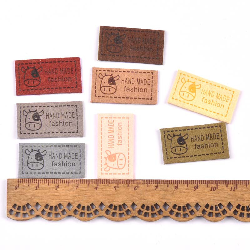 20 kom Mliječne krave s uzorkom naljepnica za odjeću s reljefnim oznakama DIY naljepnica za zastavu za dodatke za šivanje odjeće 18x33 mm cp3083